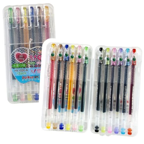 Set X12 Lapiceras Multicolor Romántica