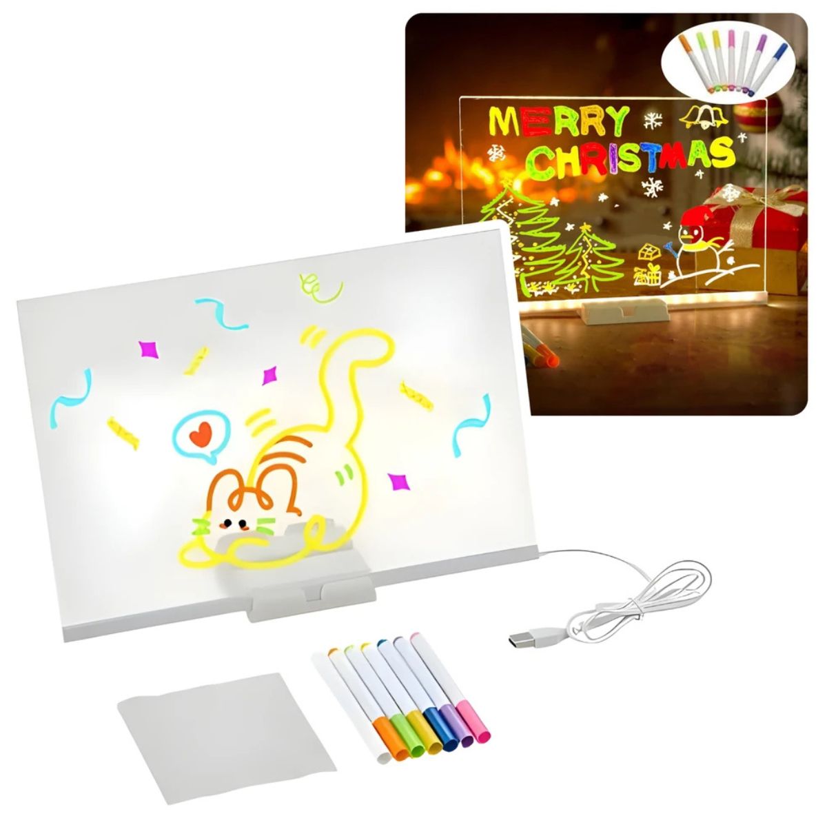 Pizarra Mágica LED Infantil 30x20 cm