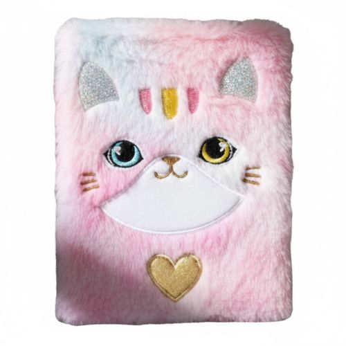 Cuaderno de Nota Gatico Afelpado Bicolor