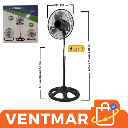 Ventilador de Pie Triple Función